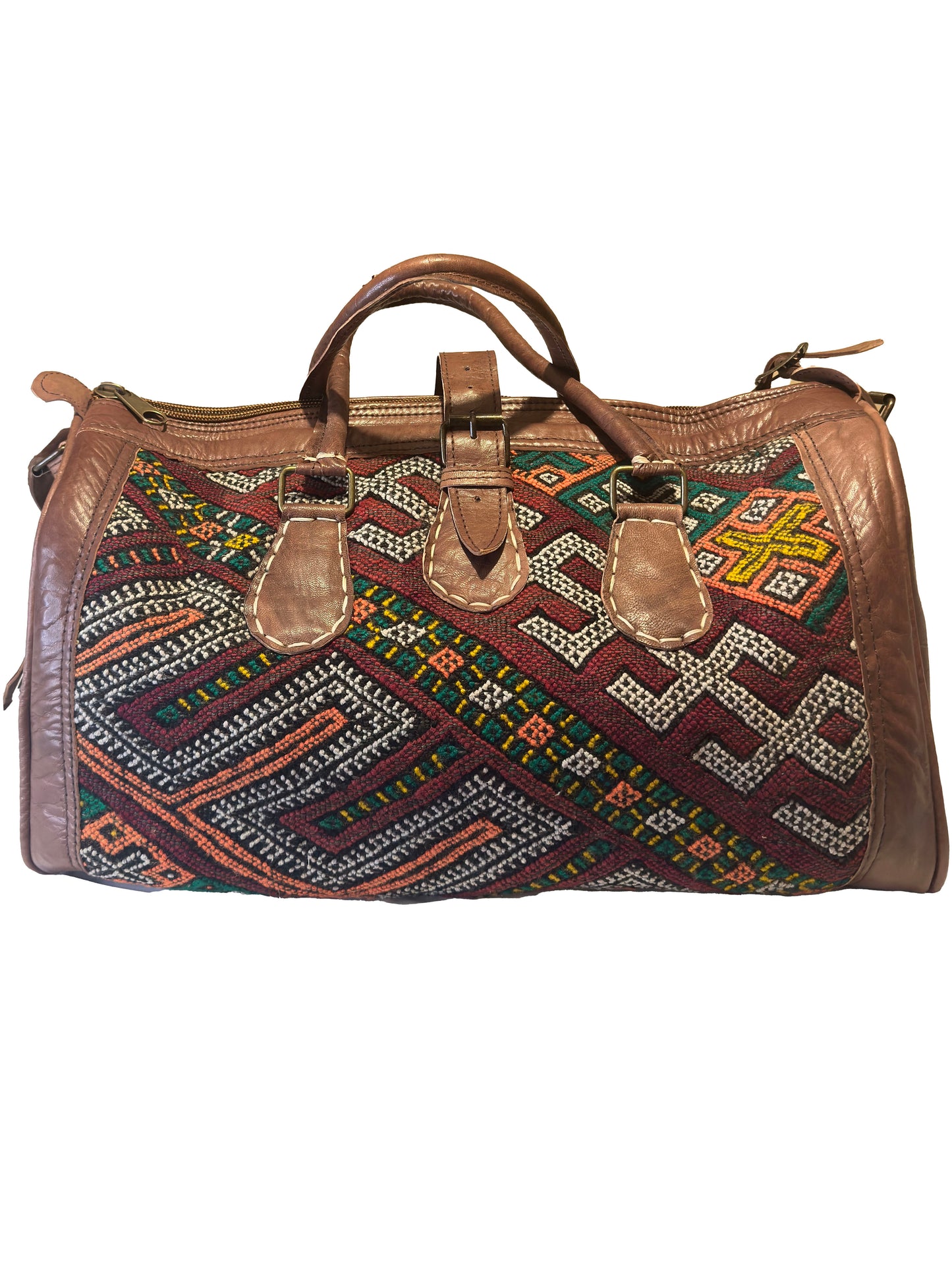 05 Handmade, High quality Moroccan Camel Leather Duffle