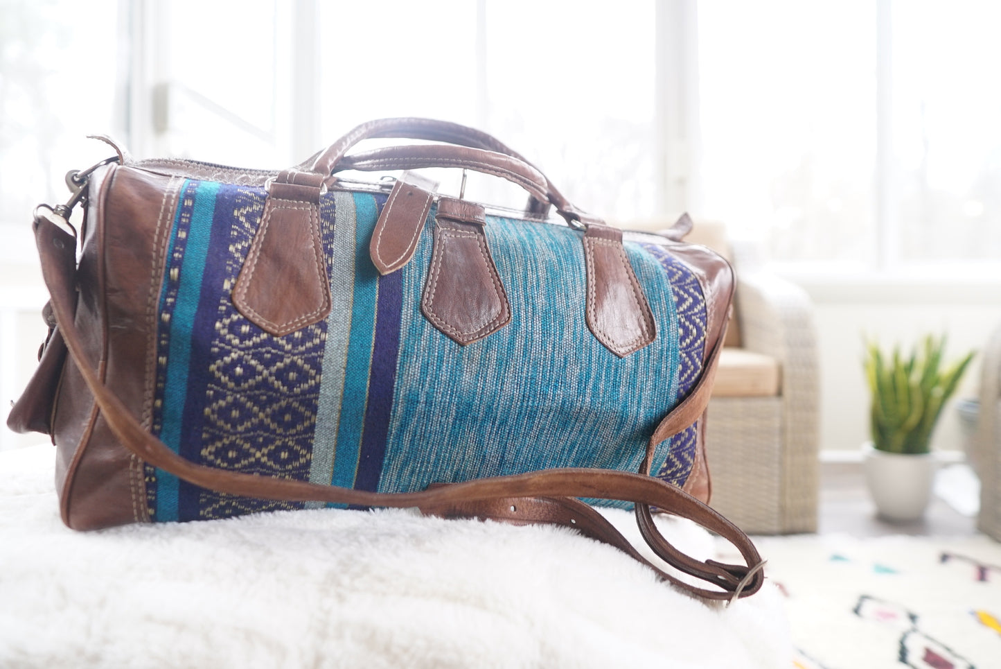 21 Handmade, High quality Moroccan Camel Leather Duffle