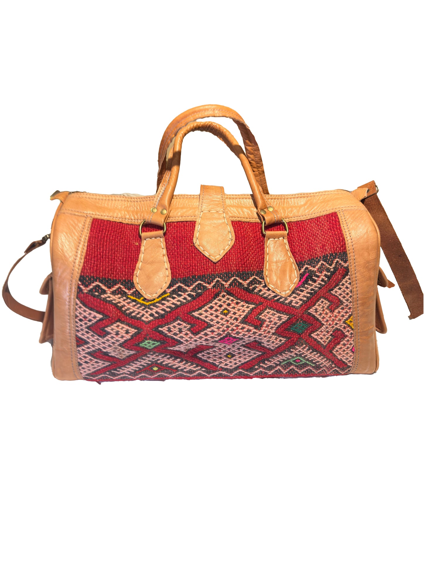 11 Handmade, High quality Moroccan Camel Leather Duffle