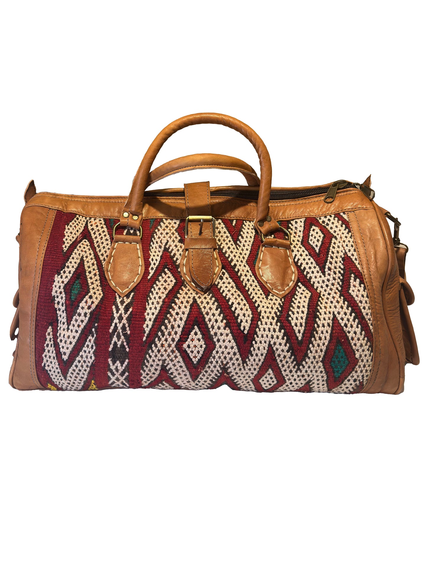 06 Handmade, High quality Moroccan Camel Leather Duffle