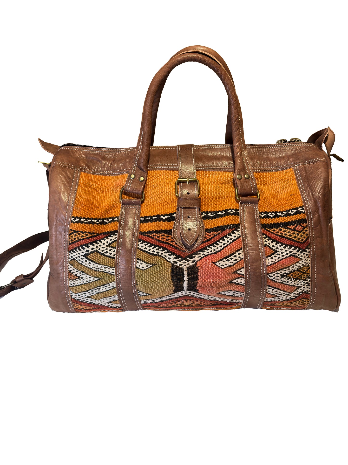 16 Handmade, High quality Moroccan Camel Leather Duffle