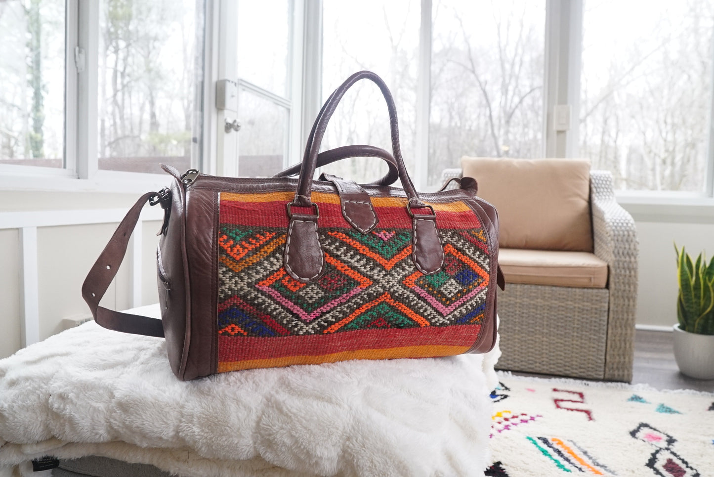 20 Handmade, High quality Moroccan Camel Leather Duffle